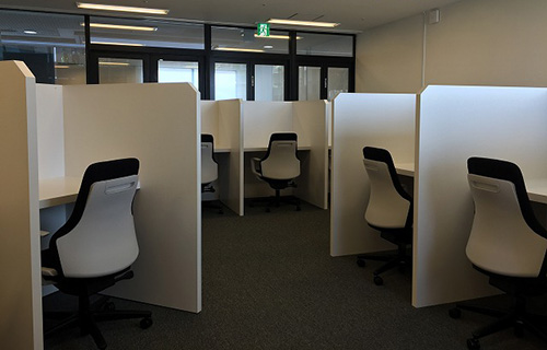 shared desk area