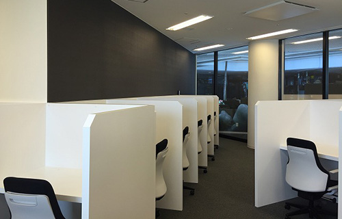 shared desk area