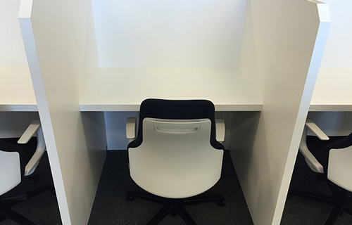 shared desk booth